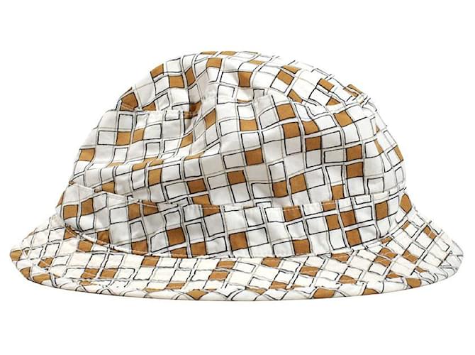 Hermès Chapeaux, bonnets Synthétique Blanc Moutarde  ref.1309501